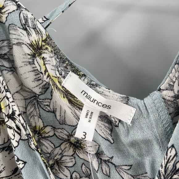 MAURICES Blouse Size 3 Plus Curvy Flora Flowy NWT Lattice Back Top Lightweight - Picture 5 of 16